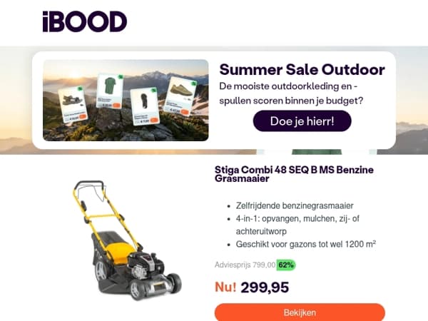 Nu: Stiga Combi 48 SEQ B MS Benzine Grasmaaier voor slechts 299,95 !