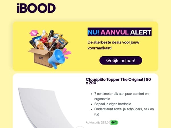 Nu: Cloudpillo Topper The Original | 80 x 200 voor 99,95