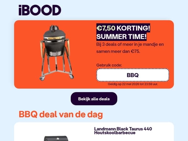 🔥 €7,50 korting met code "BBQ"
