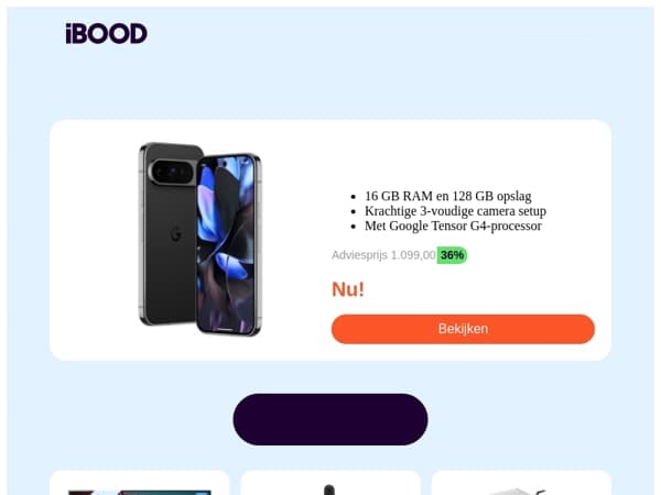 Nu: Google Pixel 9 Pro | 128 GB | Obsidian voor slechts 699,00 !