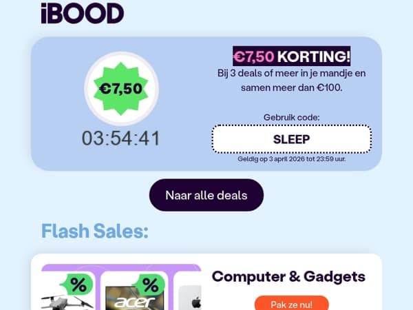 😱 €7,50 korting + insane vrijdag deals