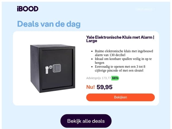 Nu: Yale Elektronische Kluis met Alarm | Large voor slechts 59,95 !