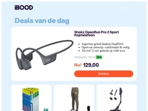 Vandaag: 129,00  Shokz OpenRun Pro 2 Sport Koptelefoon