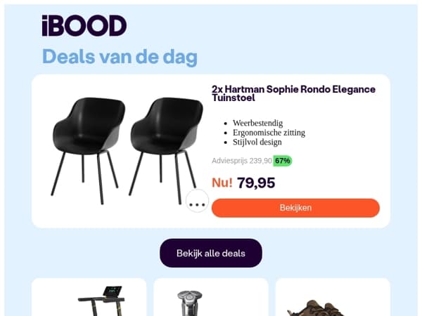 Nu: 2x Hartman Sophie Rondo Elegance Tuinstoel voor slechts 79,95