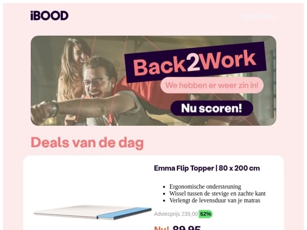 Vandaag: Emma Flip Topper | 80 x 200 cm voor 89,95