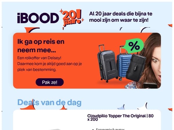 Nu: Cloudpillo Topper The Original | 80 x 200 voor slechts 99,95 !