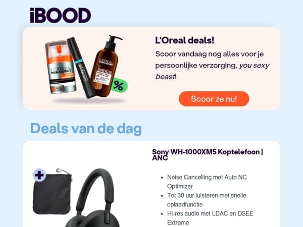 Nu: Sony WH-1000XM5 Koptelefoon | ANC voor 179,95