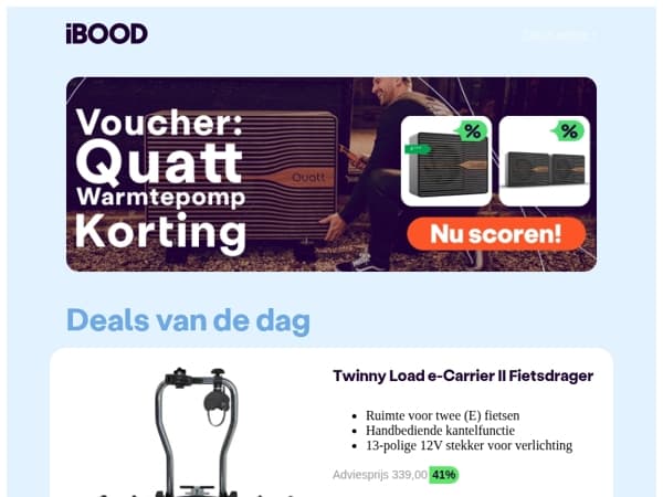 Nu: Twinny Load e-Carrier II Fietsdrager voor 199,95