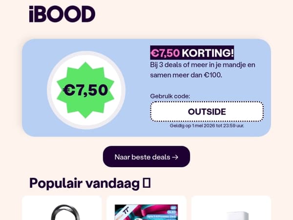 ☀️ Mooi weer, mooie deal: jouw €7,50 korting staat klaar