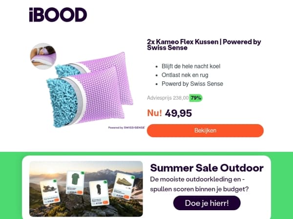 Nu: 2x Kameo Flex Kussen | Powered by Swiss Sense voor slechts 49,95 !