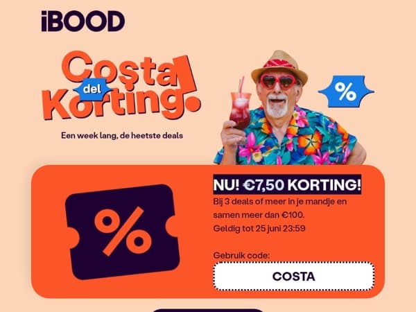 🔥 Het is heet: €7,50 korting met code "COSTA"