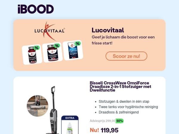 Nu: Bissell CrossWave OmniForce Draadloze 2-in-1 Stofzuiger met Dweilfunctie voor slechts 119,95 !