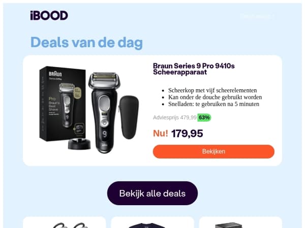 Nu: Braun Series 9 Pro 9410s Scheerapparaat voor slechts 179,95 !
