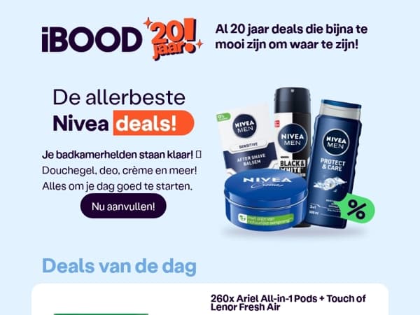 Nu: 260x Ariel All-in-1 Pods + Touch of Lenor Fresh Air voor 54,95