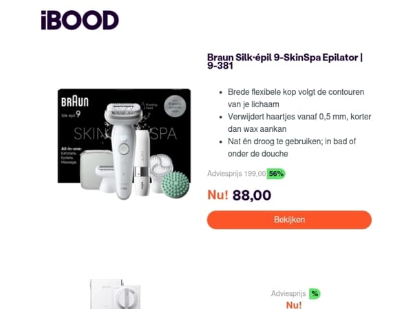 Nu: Braun Silk·épil 9-SkinSpa Epilator | 9-381 voor slechts 88,00