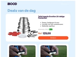 NU 129,00 ! Tefal Ingenio Emotion 20-delige Pannenset