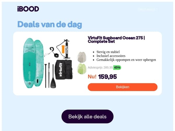 Nu: VirtuFit Supboard Ocean 275 | Complete Set voor slechts 159,95 !