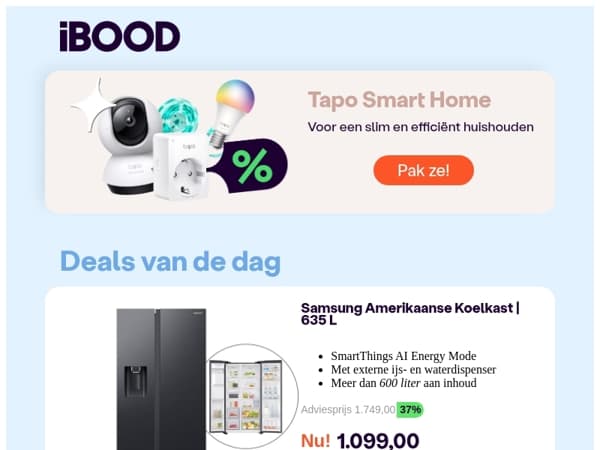 Nu: Samsung Amerikaanse Koelkast | 635 L voor slechts 1.099,00 !