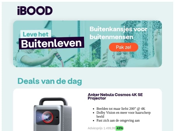 Buitenpret begint hier! Nu Anker Nebula Cosmos 4K SE Projector voor 849,00