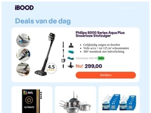 299,00 : Philips 8000 Series Aqua Plus Snoerloze Stofzuiger