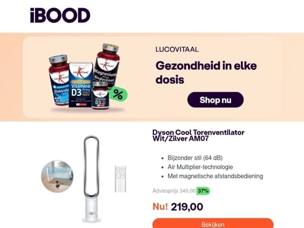 Nu: Dyson Cool Torenventilator Wit/Zilver AM07 voor slechts 219,00 !