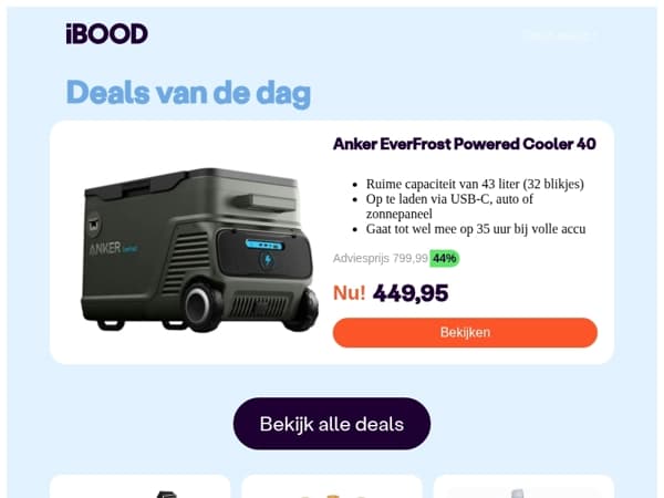 Nu: Anker EverFrost Powered Cooler 40 voor slechts 449,95 !