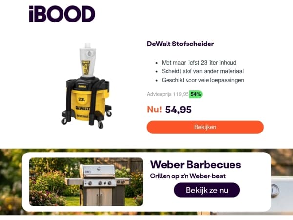 Nu: DeWalt Stofscheider voor 54,95