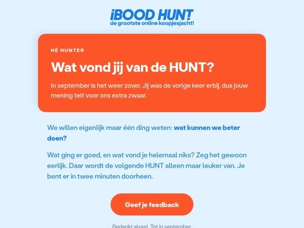 Jij bepaalt hoe de volgende HUNT eruitziet!