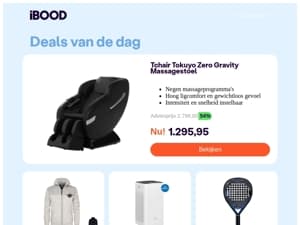 1.295,95 : Tchair Tokuyo Zero Gravity Massagestoel
