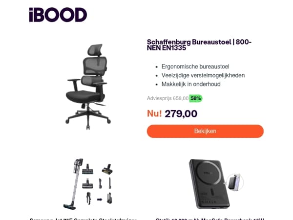 Nu: Schaffenburg Bureaustoel | 800-NEN EN1335 voor 279,00