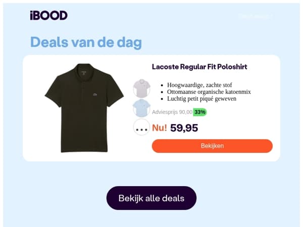 Nu: Lacoste Regular Fit Poloshirt voor slechts 59,95 !
