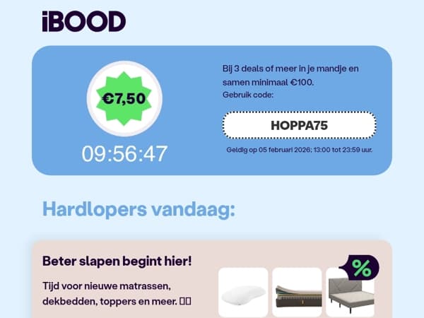 💸 Hey iBOODer, dikke deals met €7,50 korting! 💸