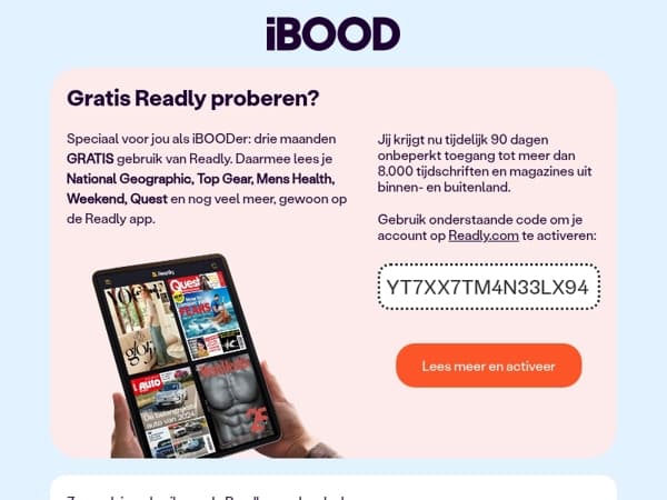 Hey iBOODer! Hier is je Readly-voucherdeal 🎁