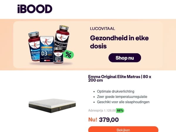 Nu: Emma Original Elite Matras | 80 x 200 cm voor slechts 379,00 !