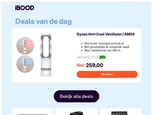 Nu: Dyson Hot+Cool Ventilator | AM09 voor slechts 259,00 !