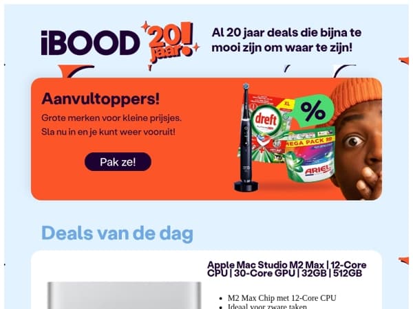 Nu: Apple Mac Studio M2 Max | 12-Core CPU | 30-Core GPU | 32GB | 512GB voor slechts 1.199,00 !
