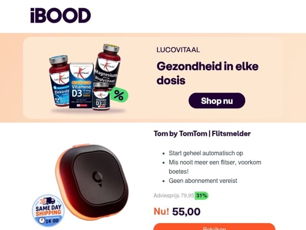 Nu: Tom by TomTom | Flitsmelder voor slechts 55,00 !
