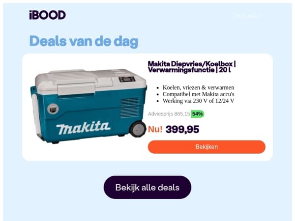 Nu: Makita Diepvries/Koelbox | Verwarmingsfunctie | 20 l voor 399,95