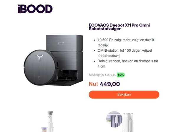 Nu: ECOVACS Deebot X11 Pro Omni Robotstofzuiger voor slechts 449,00