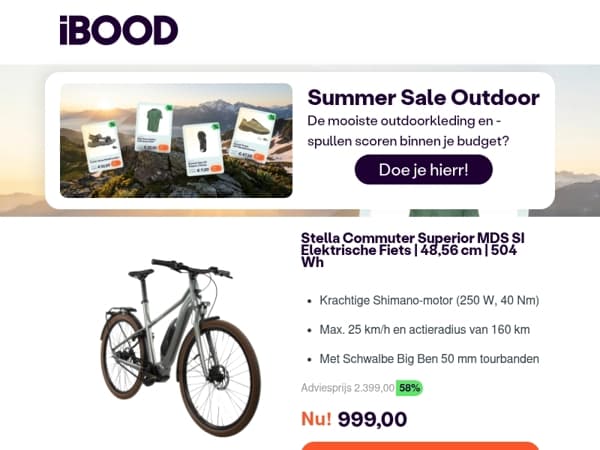 Nu: Stella Commuter Superior MDS SI Elektrische Fiets | 48,56 cm | 504 Wh voor slechts 999,00 !