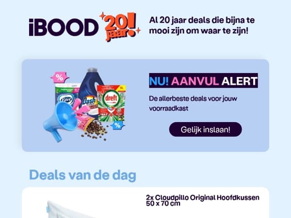 Nu: 2x Cloudpillo Original Hoofdkussen 50 x 70 cm voor slechts 59,95 !