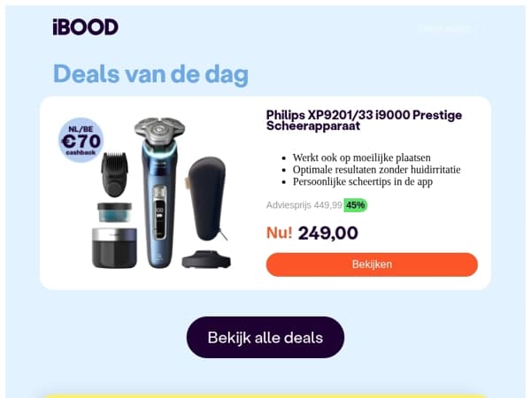 Nu: Philips XP9201/33 i9000 Prestige Scheerapparaat voor slechts 249,00 !