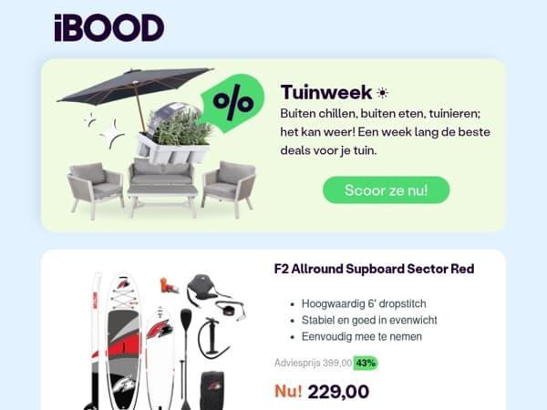 Nu: F2 Allround Supboard Sector Red voor slechts 229,00 !