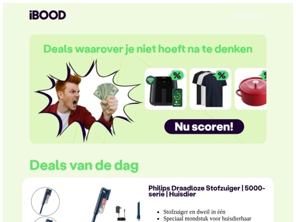 Vandaag: Philips Draadloze Stofzuiger | 5000-serie | Huisdier voor 179,95