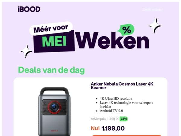Nu: Anker Nebula Cosmos Laser 4K Beamer voor slechts 1.199,00 !