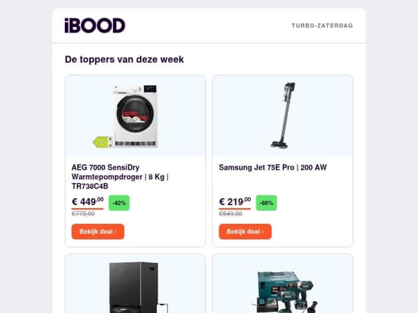 Alleen vandaag: €7,50 extra korting met code TURBO