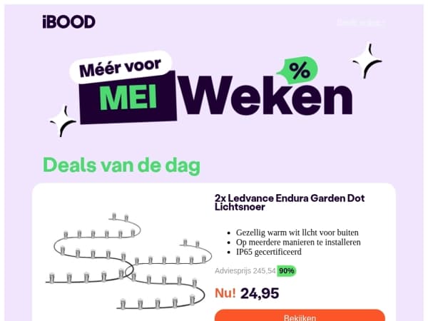 Nu: 2x Ledvance Endura Garden Dot Lichtsnoer voor slechts 24,95 !