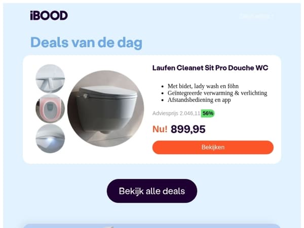 Nu: Laufen Cleanet Sit Pro Douche WC voor 899,95