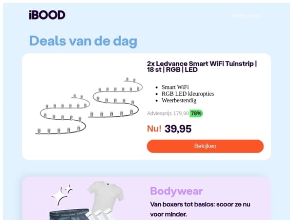 Nu: 2x Ledvance Smart WiFi Tuinstrip | 18 st | RGB | LED voor slechts 39,95 !