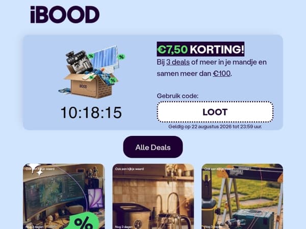 ⏰ NU! €7,50 korting met code "LOOT"
